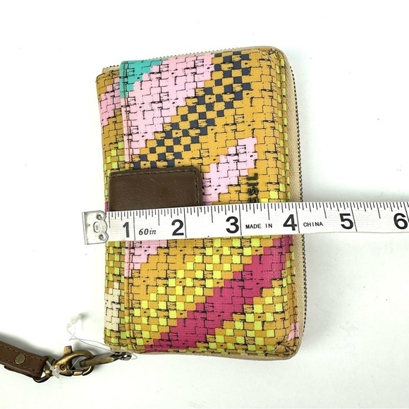 Fossil Wristlet Wallet Multicolor Faux Leather Organizer Clutch Womens - Picture 8 of 10